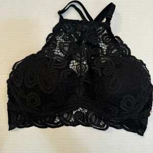 Victoria Secret Pink Black Lace Push Up Tee Shirt Bra